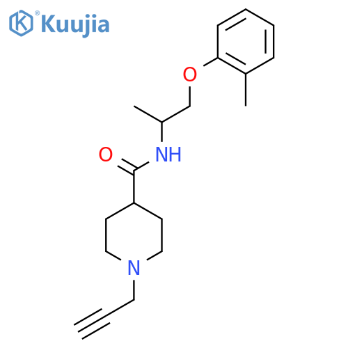 N-[1-(2-methylphenoxy)propan-2-yl]-1-(prop-2-yn-1-yl)piperidine-4-carboxamide structure