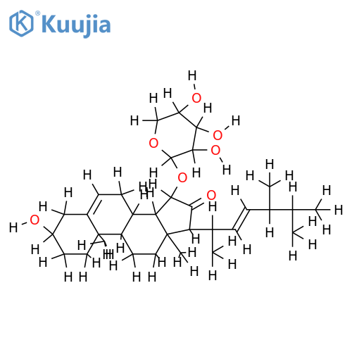 (E)-3beta-hydroxy-15beta-O-(beta-D-xylopyranosyl)-ergosta-5,22-dien-16-one structure