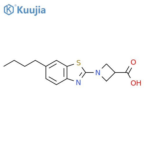 1-(6-Butyl-1,3-benzothiazol-2-yl)azetidine-3-carboxylic acid structure