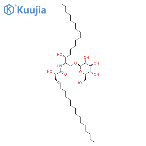 (2R,3E)-2-hydroxy-N-[(2S,3R,4E,8Z)-1-beta-D-glucopyranosyloxy-3-hydroxyhexadeca-4,8-dien-2-yl]octadec-3-enamide structure