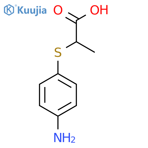 2-(4-aminophenyl)sulfanylpropanoic acid structure