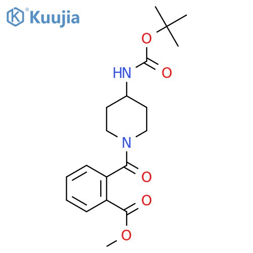 Methyl 2-[4-(tert-butoxycarbonylamino)piperidine-1-carbonyl]benzoate structure