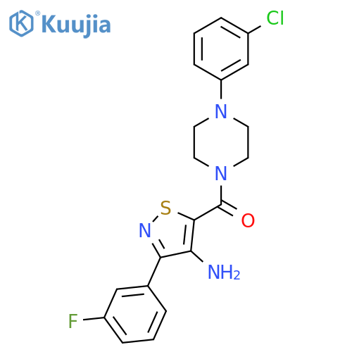 5-4-(3-chlorophenyl)piperazine-1-carbonyl-3-(3-fluorophenyl)-1,2-thiazol-4-amine structure