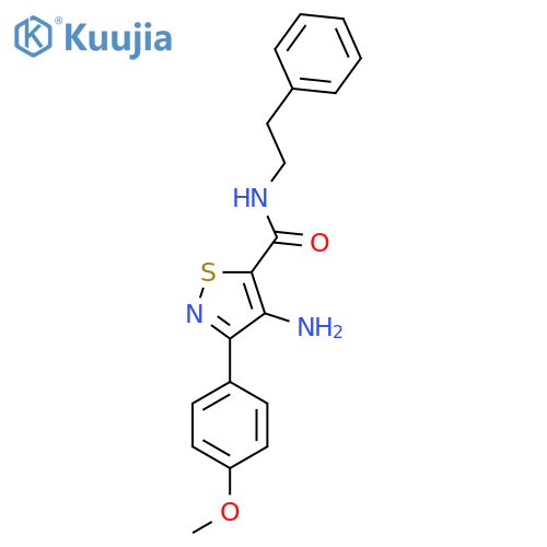 4-amino-3-(4-methoxyphenyl)-N-(2-phenylethyl)-1,2-thiazole-5-carboxamide structure