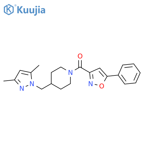 4-(3,5-dimethyl-1H-pyrazol-1-yl)methyl-1-(5-phenyl-1,2-oxazole-3-carbonyl)piperidine structure