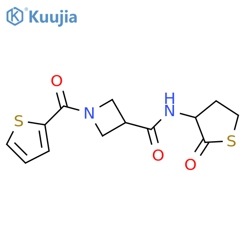 N-(2-oxothiolan-3-yl)-1-(thiophene-2-carbonyl)azetidine-3-carboxamide structure
