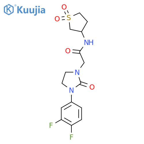 2-3-(3,4-difluorophenyl)-2-oxoimidazolidin-1-yl-N-(1,1-dioxo-1lambda6-thiolan-3-yl)acetamide structure