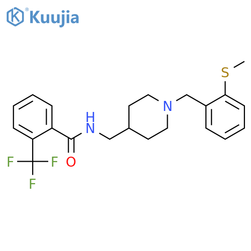 N-(1-{2-(methylsulfanyl)phenylmethyl}piperidin-4-yl)methyl-2-(trifluoromethyl)benzamide structure