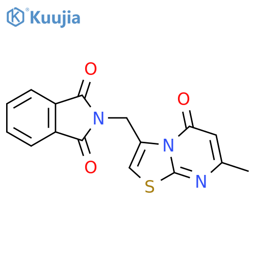 2-({7-methyl-5-oxo-5H-1,3thiazolo3,2-apyrimidin-3-yl}methyl)-2,3-dihydro-1H-isoindole-1,3-dione structure