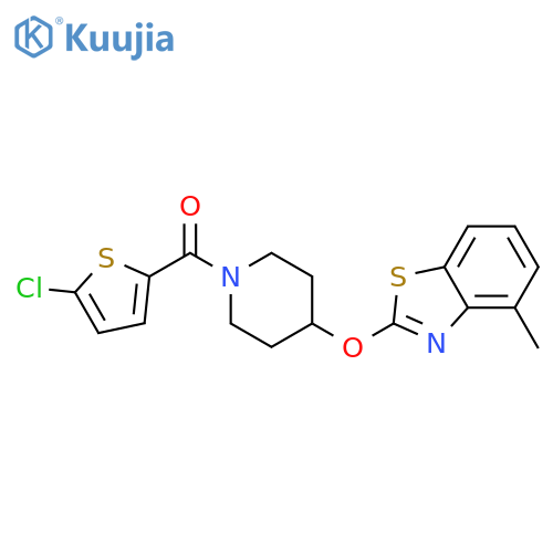 2-{1-(5-chlorothiophene-2-carbonyl)piperidin-4-yloxy}-4-methyl-1,3-benzothiazole structure