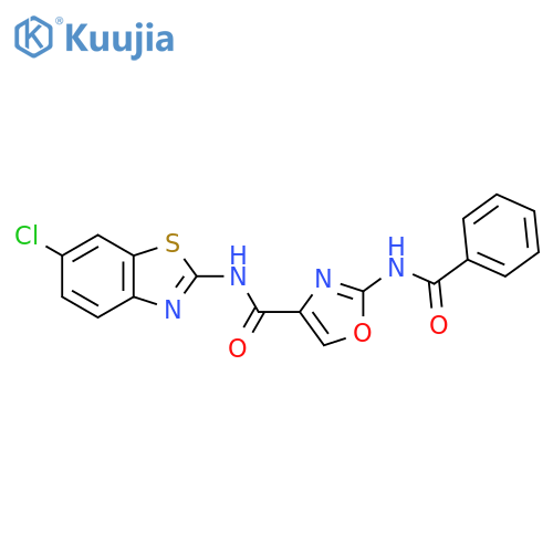 2-benzamido-N-(6-chloro-1,3-benzothiazol-2-yl)-1,3-oxazole-4-carboxamide structure