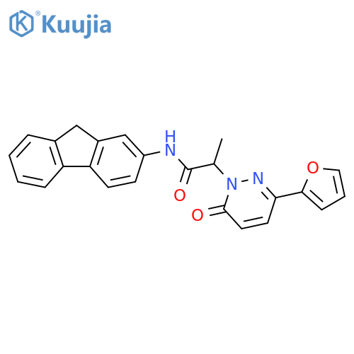 N-(9H-fluoren-2-yl)-2-3-(furan-2-yl)-6-oxo-1,6-dihydropyridazin-1-ylpropanamide structure