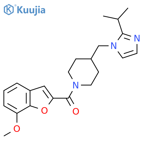 1-(7-methoxy-1-benzofuran-2-carbonyl)-4-{2-(propan-2-yl)-1H-imidazol-1-ylmethyl}piperidine structure