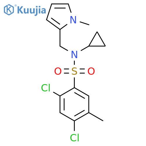 2,4-dichloro-N-cyclopropyl-5-methyl-N-[(1-methyl-1H-pyrrol-2-yl)methyl]benzene-1-sulfonamide structure