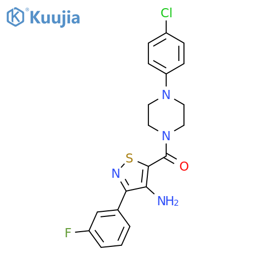 (4-Amino-3-(3-fluorophenyl)isothiazol-5-yl)(4-(4-chlorophenyl)piperazin-1-yl)methanone structure
