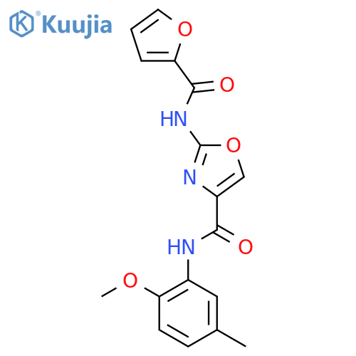 2-(furan-2-amido)-N-(2-methoxy-5-methylphenyl)-1,3-oxazole-4-carboxamide structure