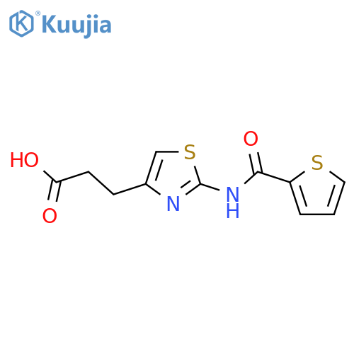 3-2-(thiophene-2-amido)-1,3-thiazol-4-ylpropanoic acid structure