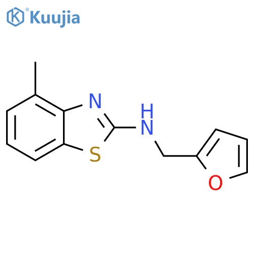 N-(furan-2-yl)methyl-4-methyl-1,3-benzothiazol-2-amine structure
