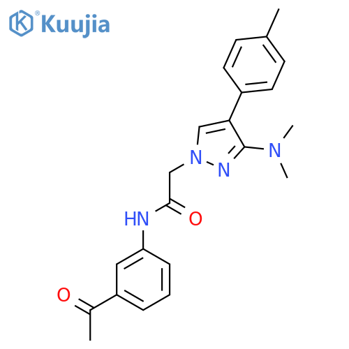 N-(3-acetylphenyl)-2-3-(dimethylamino)-4-(4-methylphenyl)-1H-pyrazol-1-ylacetamide structure