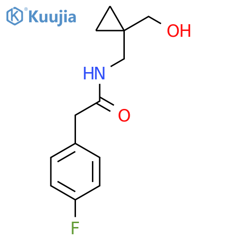 2-(4-fluorophenyl)-N-{1-(hydroxymethyl)cyclopropylmethyl}acetamide structure