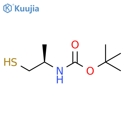 tert-butyl (R)-1-mercaptopropan-2-ylcarbamate structure