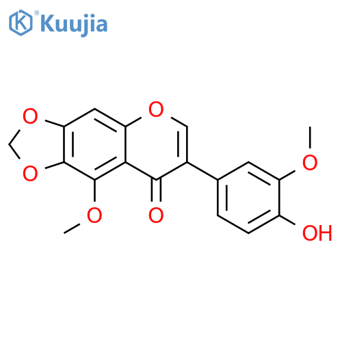 8H-1,3-Dioxolo[4,5-g][1]benzopyran-8-one, 7-(4-hydroxy-3-methoxyphenyl)-9-methoxy- structure