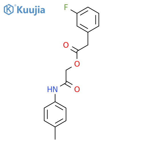 [(4-methylphenyl)carbamoyl]methyl 2-(3-fluorophenyl)acetate structure