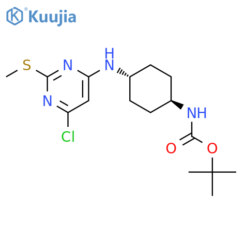 tert-butyl N-[4-[(6-chloro-2-methylsulfanylpyrimidin-4-yl)amino]cyclohexyl]carbamate structure