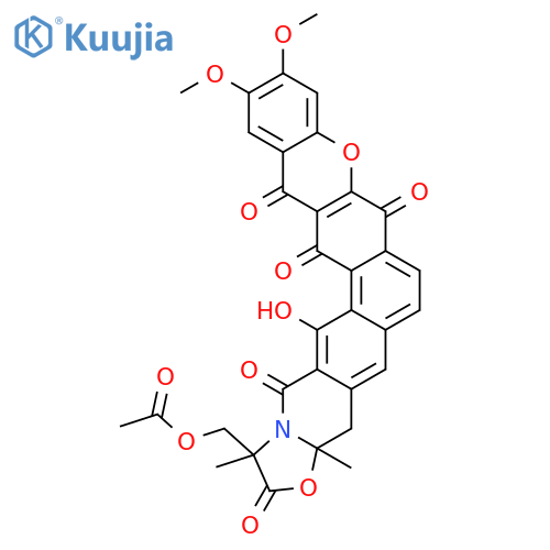[1]Benzopyrano[2',3':6,7]naphth[2,1-g]oxazolo[3,2-b]isoquinoline-2,8,14,15,17(1H)-pentone,1-[(acetyloxy)methyl]-3a,4-dihydro-16-hydroxy-11,12-dimethoxy-1,3a-dimethyl-(9CI) structure