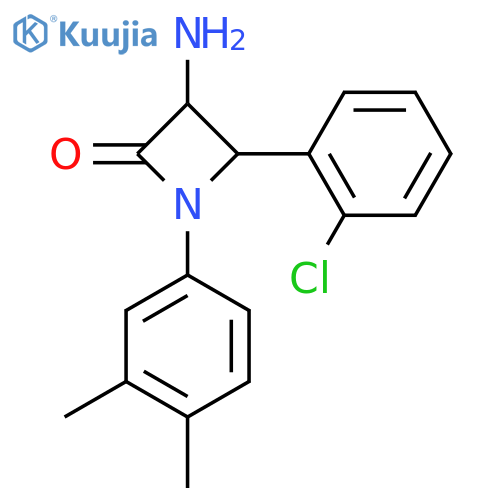 3-Amino-4-(2-chloro-phenyl)-1-(3,4-dimethyl-phenyl)-azetidin-2-one structure