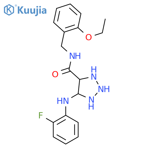 N-[(2-ethoxyphenyl)methyl]-5-[(2-fluorophenyl)amino]-1H-1,2,3-triazole-4-carboxamide structure