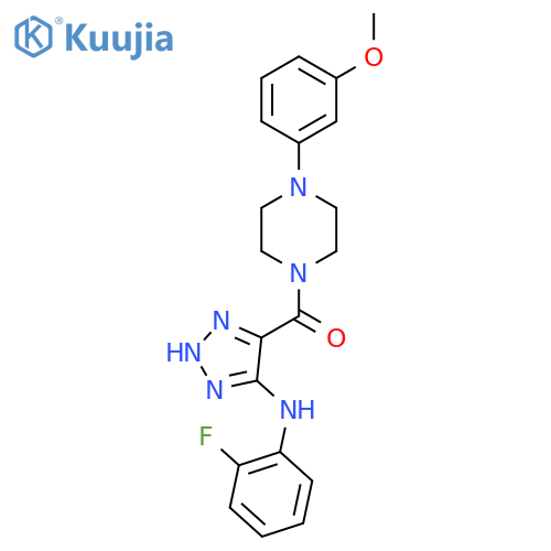 N-(2-fluorophenyl)-4-[4-(3-methoxyphenyl)piperazine-1-carbonyl]-1H-1,2,3-triazol-5-amine structure