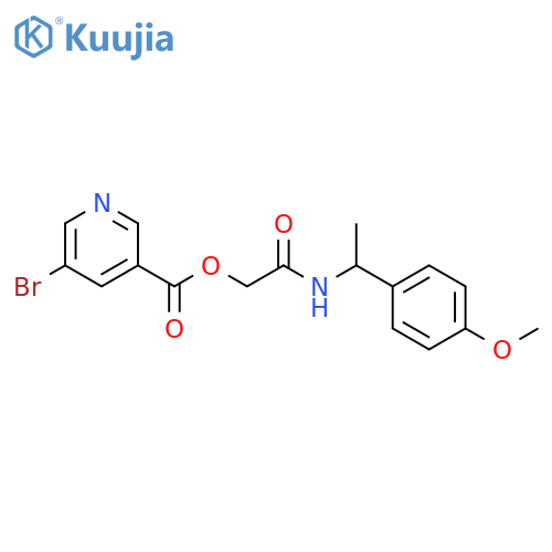 {[1-(4-methoxyphenyl)ethyl]carbamoyl}methyl 5-bromopyridine-3-carboxylate structure