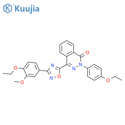 4-[3-(4-ethoxy-3-methoxyphenyl)-1,2,4-oxadiazol-5-yl]-2-(4-ethoxyphenyl)-1,2-dihydrophthalazin-1-one structure