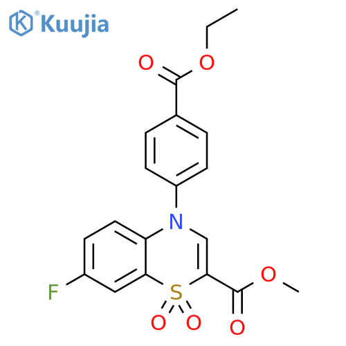 methyl 4-[4-(ethoxycarbonyl)phenyl]-7-fluoro-1,1-dioxo-4H-1lambda6,4-benzothiazine-2-carboxylate structure