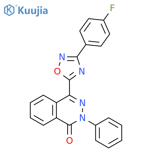 4-[3-(4-fluorophenyl)-1,2,4-oxadiazol-5-yl]-2-phenyl-1,2-dihydrophthalazin-1-one structure