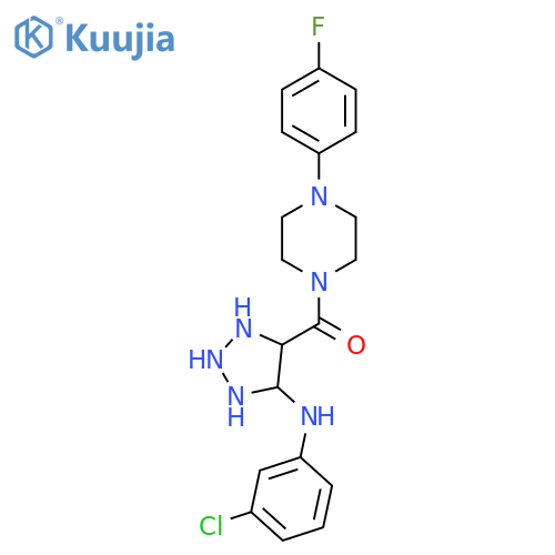 N-(3-chlorophenyl)-4-[4-(4-fluorophenyl)piperazine-1-carbonyl]-1H-1,2,3-triazol-5-amine structure