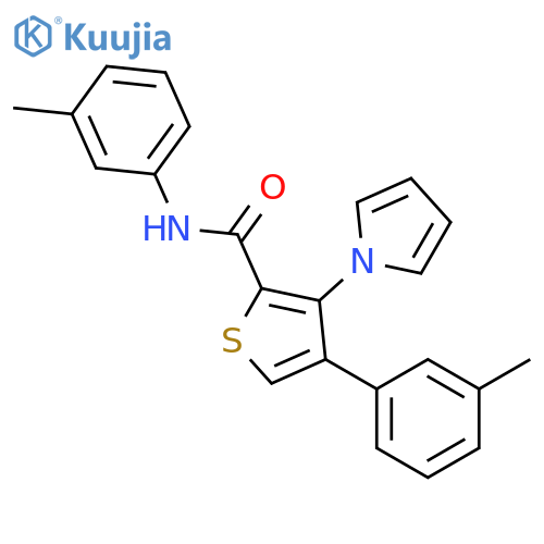 N,4-bis(3-methylphenyl)-3-(1H-pyrrol-1-yl)thiophene-2-carboxamide structure