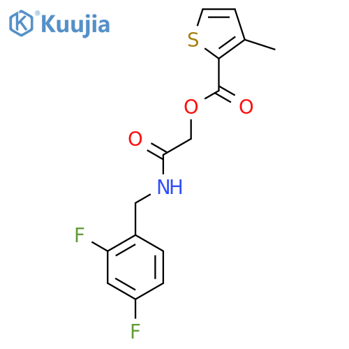 {[(2,4-difluorophenyl)methyl]carbamoyl}methyl 3-methylthiophene-2-carboxylate structure