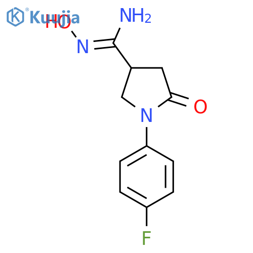 1-(4-fluorophenyl)-N'-hydroxy-5-oxopyrrolidine-3-carboximidamide structure