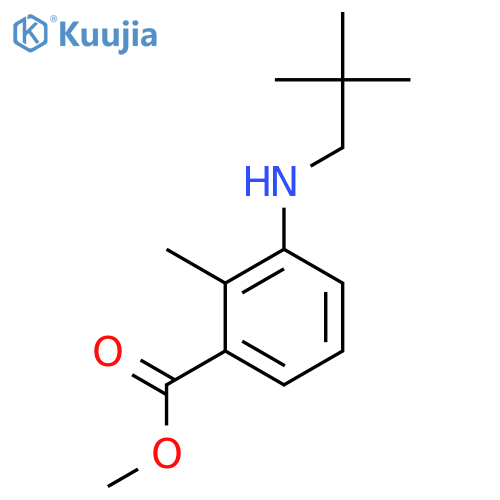 Methyl 3-[(2,2-dimethylpropyl)amino]-2-methylbenzoate structure