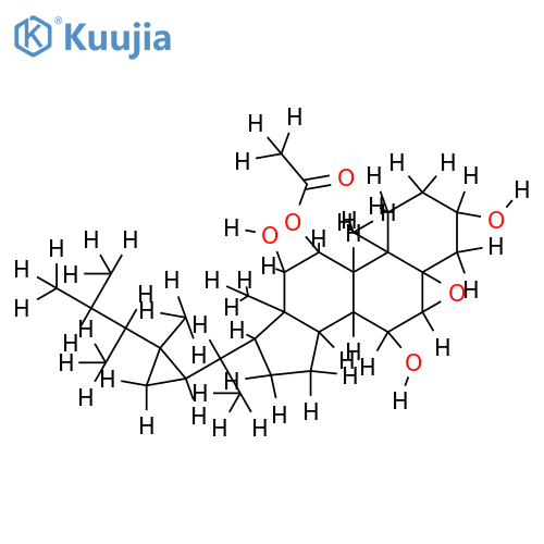 5beta,6alpha-epoxygorgostan-3beta,7alpha,11alpha,12beta-tetrol 11-acetate structure