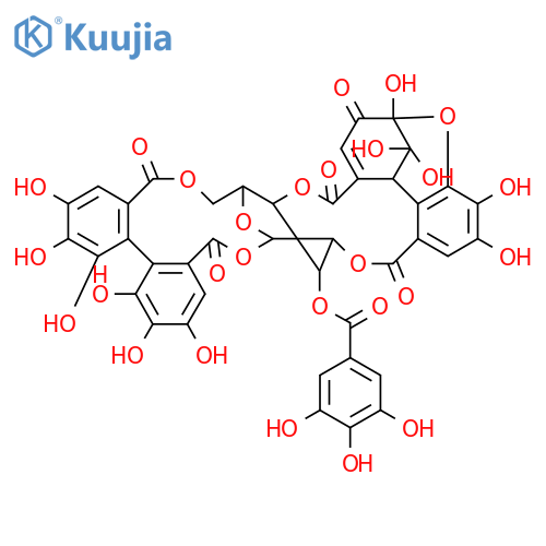 b-D-Glucopyranose, cyclic 2&reg;7:4&reg;5-[(2R,6R)-3,6-dihydro-2,9,10,11,11-pentahydroxy-3-oxo-2,6-methano-2H-1-benzoxocin-5,7-dicarboxylate]cyclic 1,6-[(1S)-4,4',5,5',6,6'-hexahydroxy[1,1'-biphenyl]-2,2'-dicarboxylate]3-(3,4,5-trihydroxybenzoate) (9CI) structure