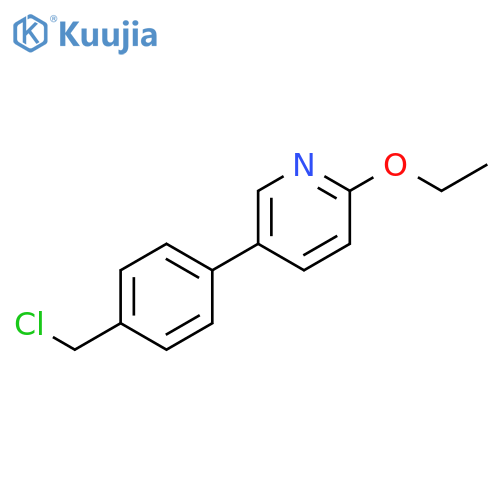 5-[4-(Chloromethyl)phenyl]-2-ethoxypyridine structure