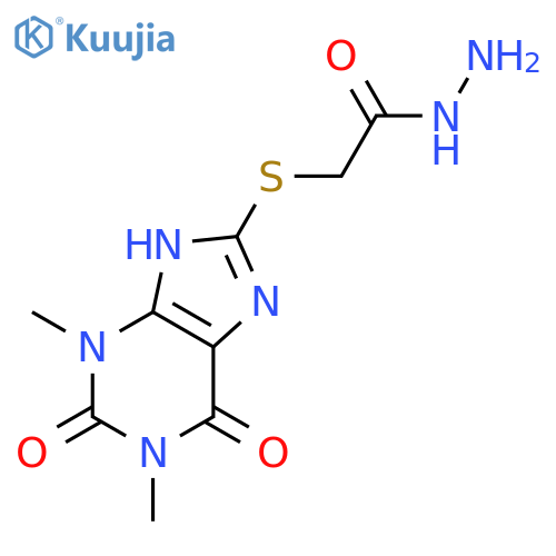 2-(1,3-dimethyl-2,6-dioxo-2,3,6,7-tetrahydro-1H-purin-8-yl)sulfanylacetohydrazide structure