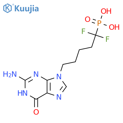 5-(2-Amino-1,6-dihydro-6-oxo-9H-purin-9-yl)-1,1-difluoropentyl-phosphonic Acid structure