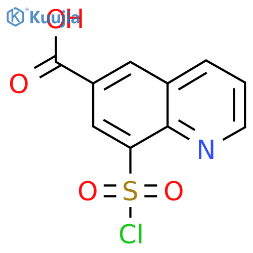 8-(chlorosulfonyl)quinoline-6-carboxylic acid structure