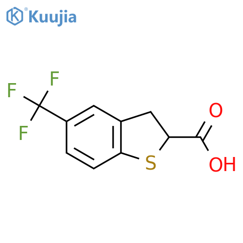 5-(Trifluoromethyl)-2,3-dihydro-1-benzothiophene-2-carboxylic acid structure
