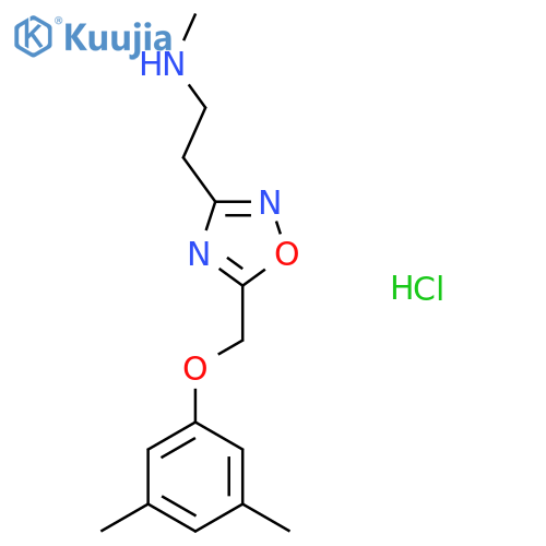 (2-{5-[(3,5-Dimethylphenoxy)methyl]-1,2,4-oxadiazol-3-yl}ethyl)methylamine hydrochloride structure