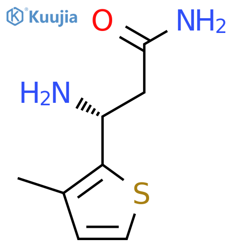 (3R)-3-amino-3-(3-methylthiophen-2-yl)propanamide structure